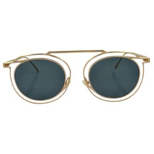 gafas monturas sol thierry lasry potentially metal doble aro redondo puente alto verde oro rosado optica hermo