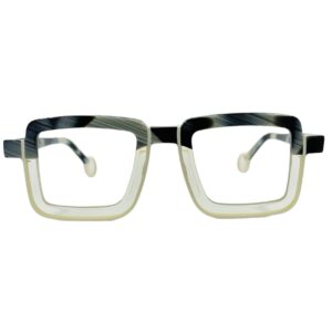 gafas monturas theo hinta acetato transparente negro gris jaspeado optica hermo