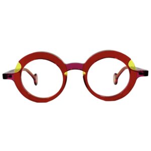 gafas monturas theo sara acetato rojo amarillo rosa optica hermo