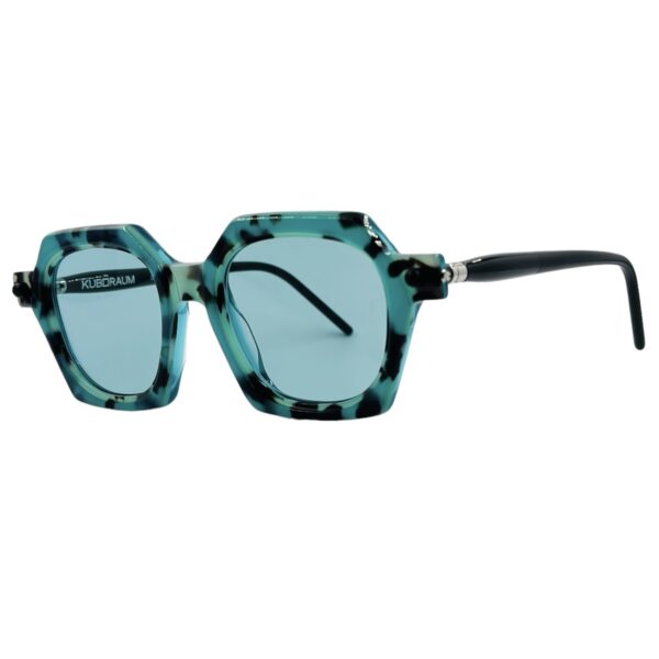 gafas monturas kuboraum maske p10 verde agua azul aguamarina negro hexagonal acetato optica hermo