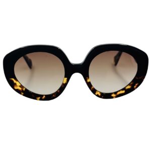 gafas sol spektre kléo acetato negro brillo ovalado marron habana optica hermo