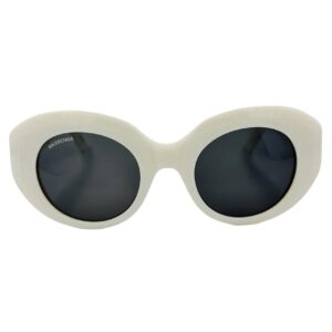 gafas monturas sol balenciaga bb0235s blanco acetato ovalado mariposa optica hermo