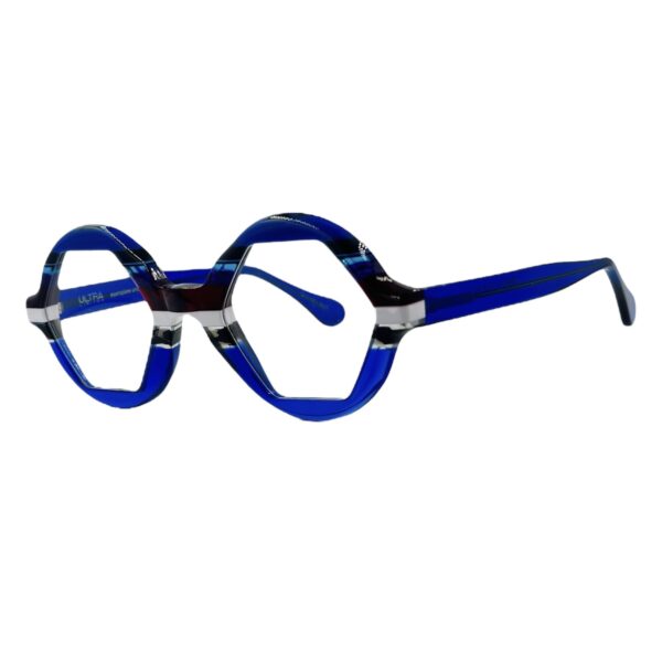 gafas monturas graduadas ultra limited piombino acetato redondo hexagonal azul colores optica hermo