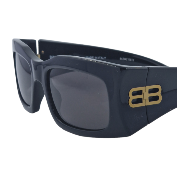 gafas monturas sol balenciaga bb0291s rectangular inyectado material bio negro gris optica hermo