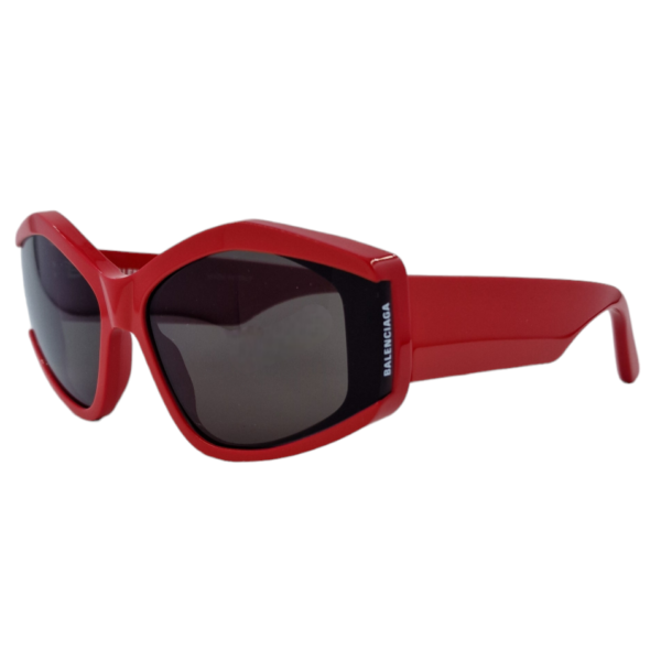 gafas monturas sol balenciaga bb0302s ovalado anguloso tendencia acetato inyectado rojo pantalla optica hermo