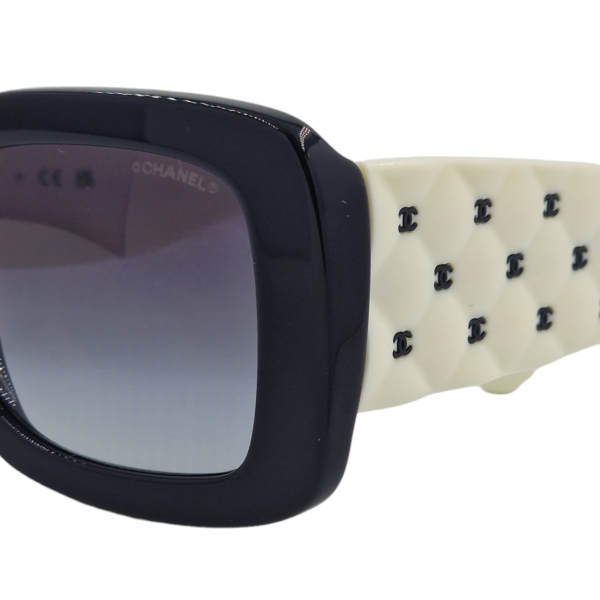 gafas monturas sol chanel 5483 acetato negro blanco cuadrado rectangular optica hermo