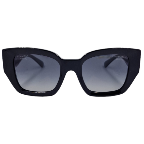 gafas monturas sol chanel 5506 acetato mariposa negro gris degradado optica hermo