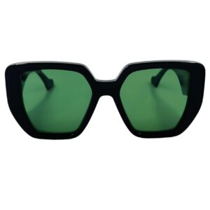 gafas monturas sol gucci gg0956s cuadrado mariposa grande negro verde tendencia optica hermo