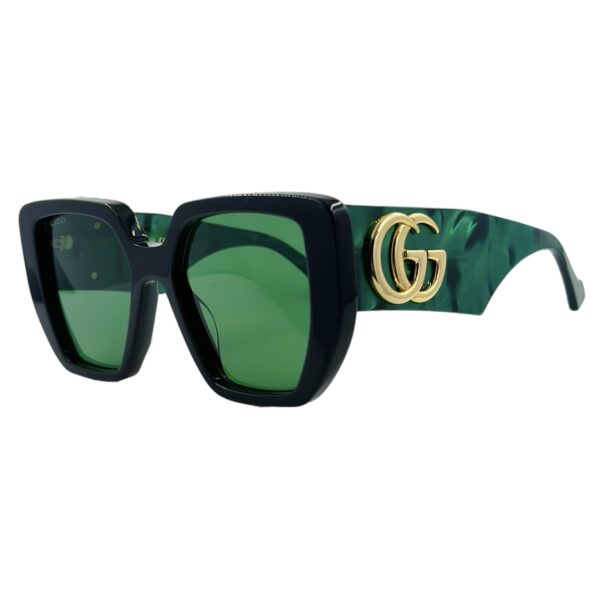 gafas monturas sol gucci gg0956s cuadrado mariposa grande negro verde tendencia optica hermo