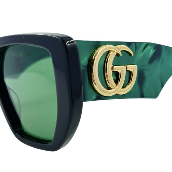 gafas monturas sol gucci gg0956s cuadrado mariposa grande negro verde tendencia optica hermo
