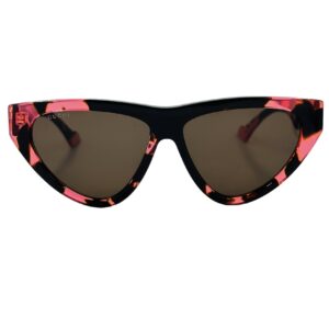 gafas monturas sol gucci gg1333s mariposa acetato grande recto animal print rojo rosa optica hermo