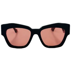 gafas monturas sol gucci gg1422s mariposa acetato negro rojo dorado tendencia optica hermo