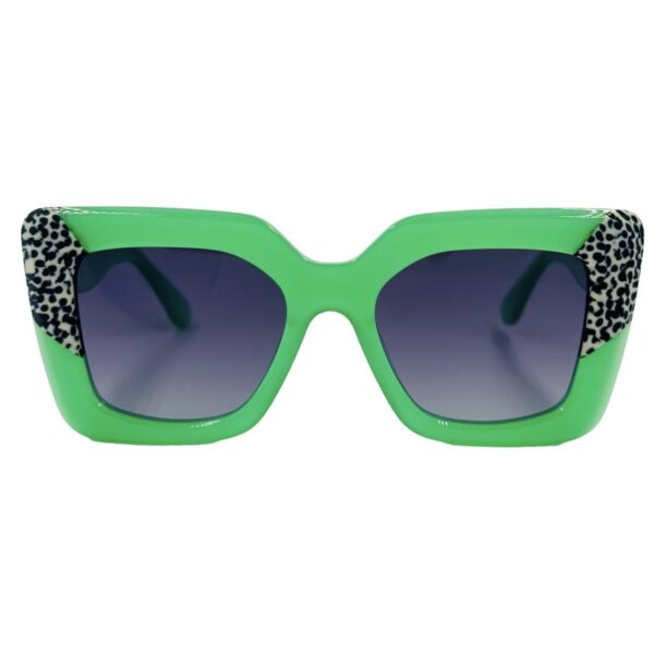 gafas monturas sol graphics cies cuadrado grande acetato verde animal print blanco negro optica hermo
