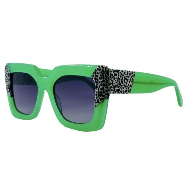 gafas monturas sol graphics cies cuadrado grande acetato verde animal print blanco negro optica hermo