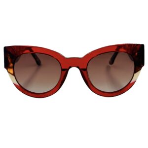 gafas monturas sol graphics maru mariposa acetato rojo cristal marrón habana beige optica hermo