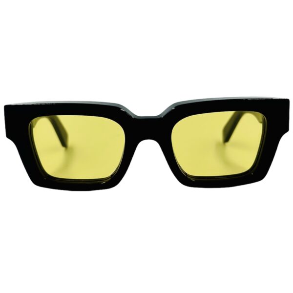 gafas monturas sol off-white virgil oeri126-m acetato cuadrado rectangular negro amarillo tendencia optica hermo