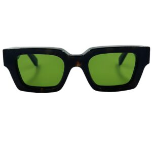 gafas monturas sol off-white virgil oeri126-m acetato cuadrado rectangular marron carey verde tendencia optica hermo