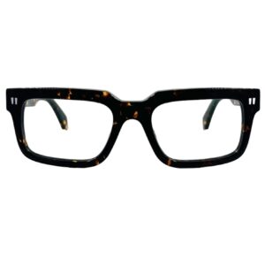 gafas monturas graduado sol off-white clip on oeri130 cuadrado rectangular marrón carey verde optica hermo