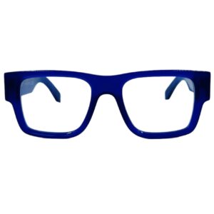 gafas monturas graduado off-white estilo optico 40 oerj040 acetato cuadrado grande azul electrico optica hermo