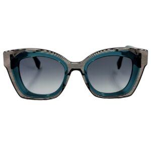 gafas monturas sol face a face acetato mariposa verde rayas negro gris degradado optica hermo