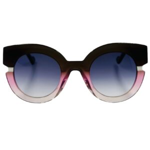 gafas monturas sol face a face kimono 1 mariposa redondo acetato marron oscuro rosa cristal rosa fucsia verde optica hermo