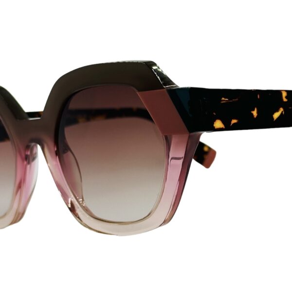 gafas monturas sol face a face zaïku hexgonal acetato marrón rosa degradado marrón degradado optica hermo