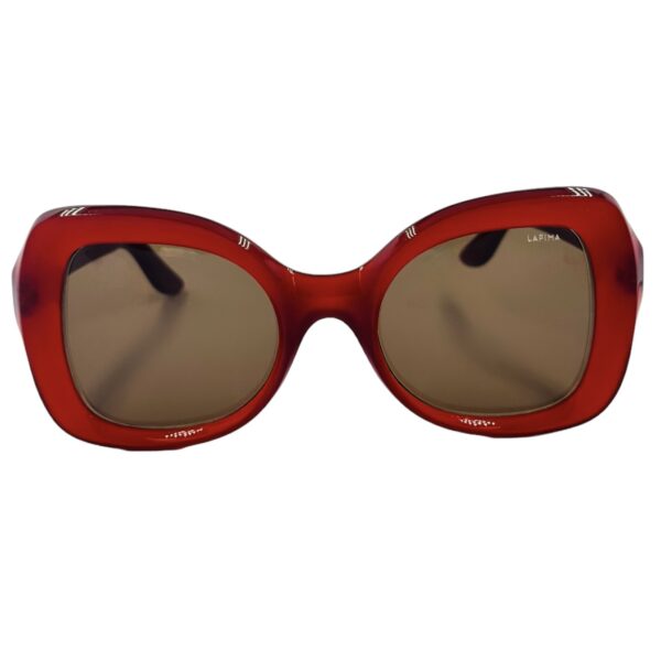 gafas monturas sol lapima acetato cuadrado redondeado rojo cristal marron optica hermo