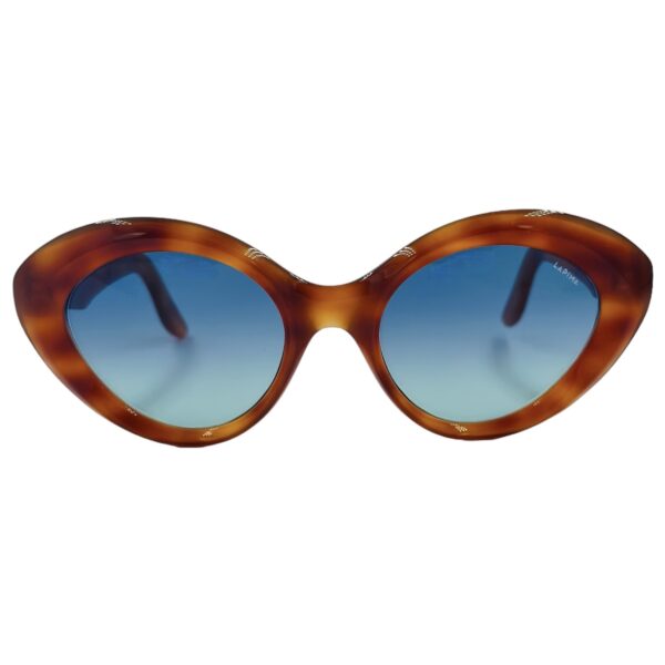 gafas monturas sol lapima julia mariposa ojo de gato gota acetato caramelo marron habana azul degradado optica hermo