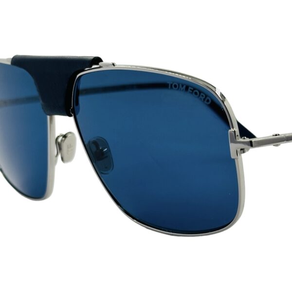 gafas monturas sol tom ford tex tf1096 aviador cuadrado doble puente piel extraible plata azul optica hermo