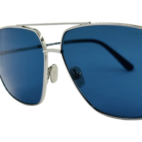 gafas monturas sol tom ford tex tf1096 aviador cuadrado doble puente piel extraible plata azul optica hermo