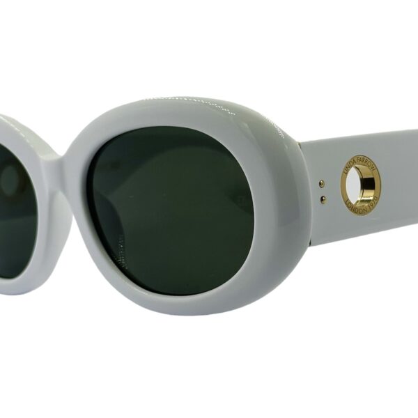 gafas monturas sol linda farrow lina lfl1462 ovalado acetato blanco gris optica hermo