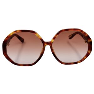 gafas monturas sol linda farrow paloma lfl1415 hexagonal marron rojizo marron degradado acetato optica hermo