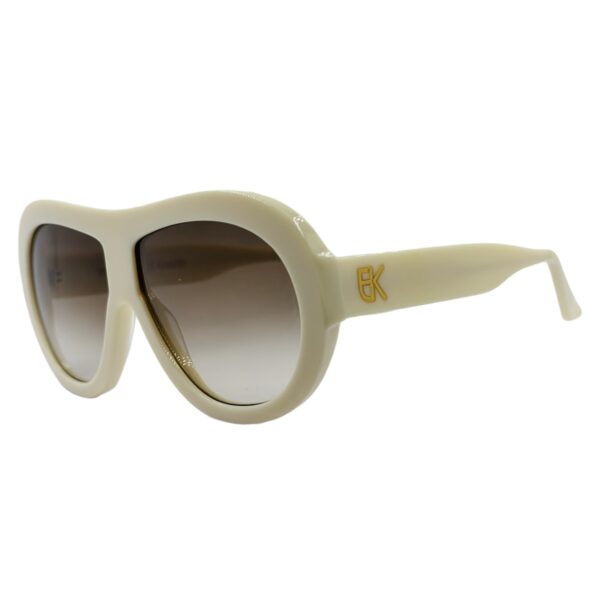 gafas monturas sol emmanuelle khanh moroder aviador blanco roto marfin beige marron degradado optica hermo