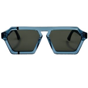 gafas monturas sol ffin era acetato cuadrado rectangular anguloso azul marino translucido gris carbon optica hermo