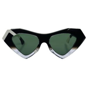 gafas monturas sol ffin nos mariposa angulosa triangular negro blanco transparente gris verde optica hermo