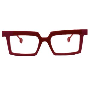 gafas monturas graduado rectangular acetato rojo brillo mate cuadrado optica hermo
