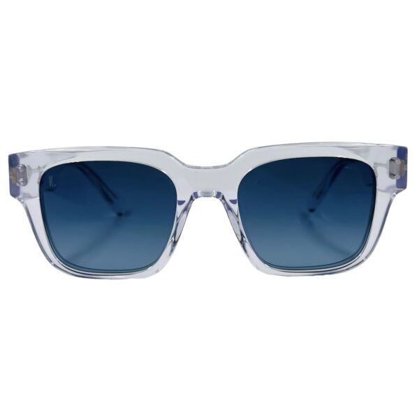 gafas monturas sol kaleos groves cuadrado acetato rectangular transparente azul degradado optica hermo