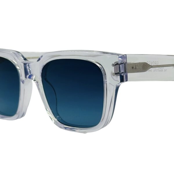 gafas monturas sol kaleos groves cuadrado acetato rectangular transparente azul degradado optica hermo