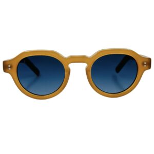 gafas monturas sol kaleos oppenheimer acetato redondo puente llave amarillo ambar azul degradado optica hermo