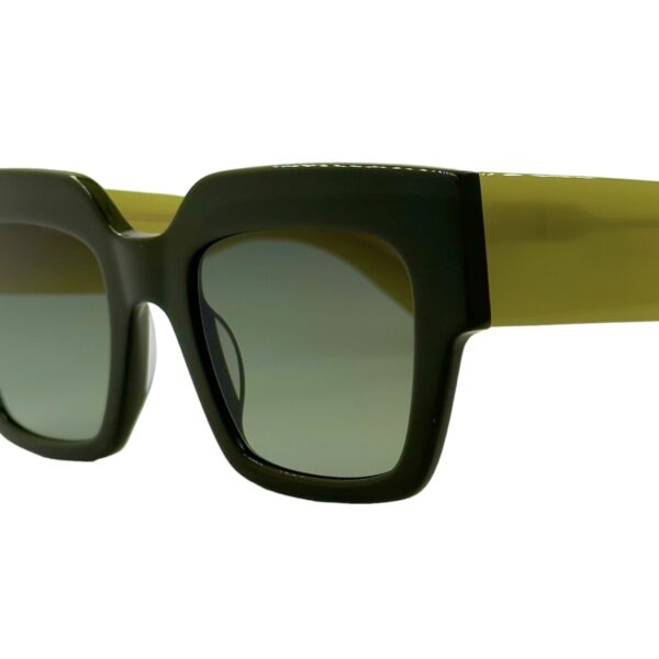 gafas monturas sol kaleos simone cuadrado acetato verde olivo verde translucido verde degradado optica hermo