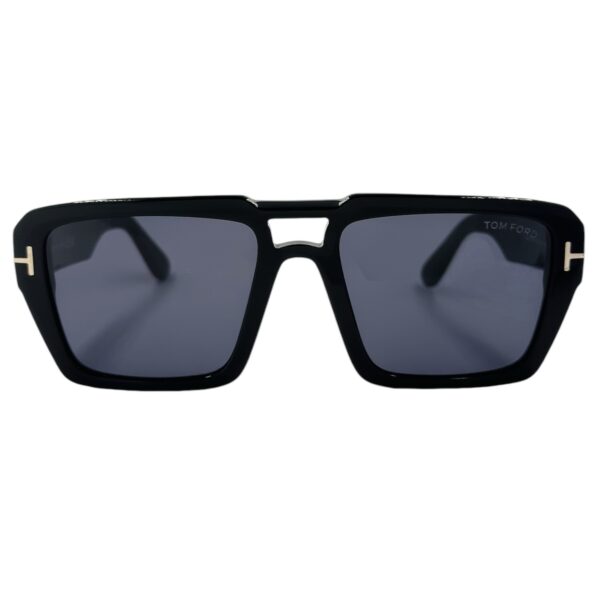 gafas monturas sol tom ford redford tf1153 acetato cuadrado doble puente negro brillo gris uniforme optica hermo