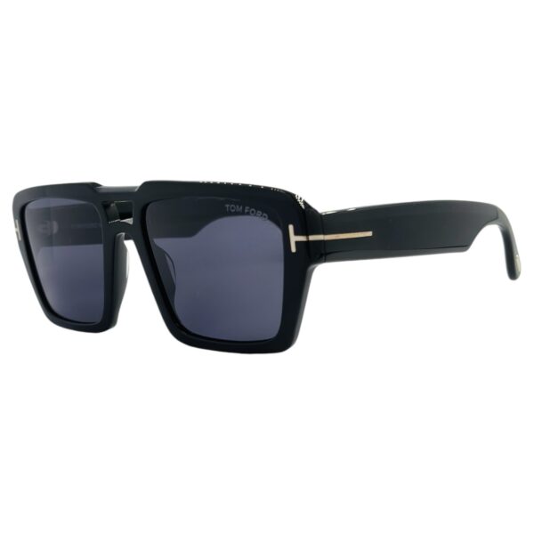 gafas monturas sol tom ford redford tf1153 acetato cuadrado doble puente negro brillo gris uniforme optica hermo