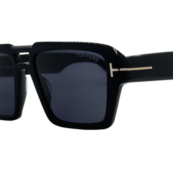 gafas monturas sol tom ford redford tf1153 acetato cuadrado doble puente negro brillo gris uniforme optica hermo